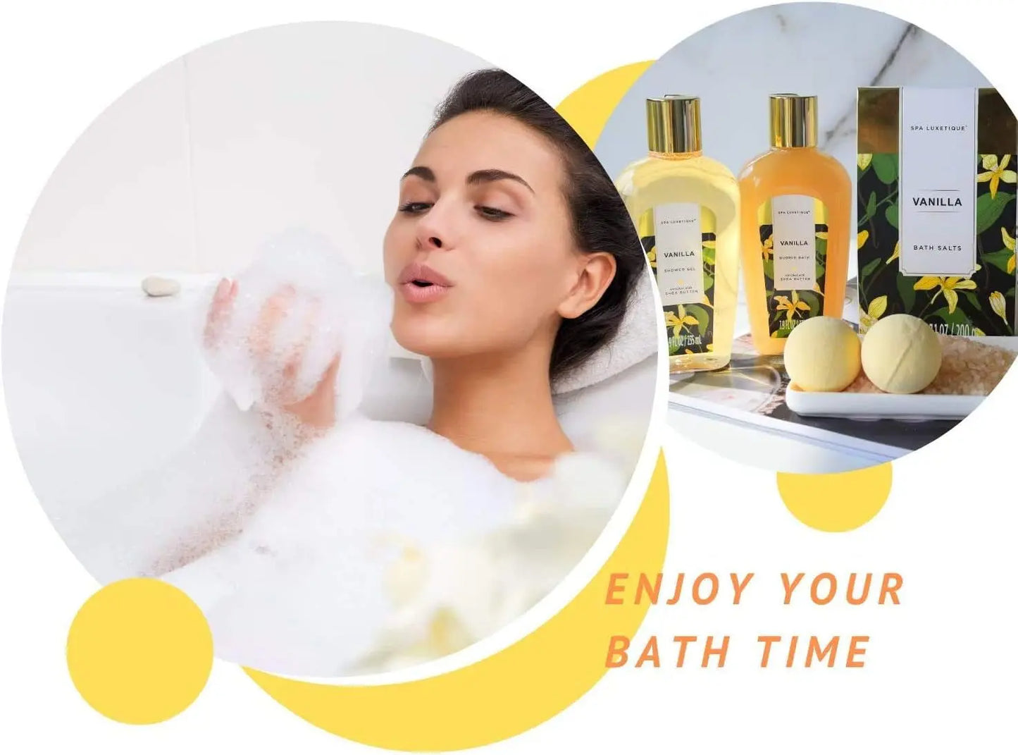 Coffret Luxe de Soin à la Vanille - 10 Pièces de Bain et Beauté pour Femme, Parfait pour Anniversaires et Fêtes