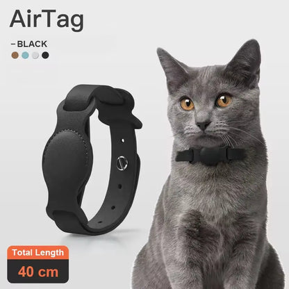 Stylish Adjustable Leather Collar for Apple Airtag - Keep Your Pet Safe and Stylish!