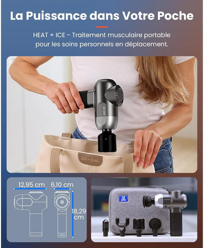 Pistolet de Massage C2 Pro avec Thérapie Par le Chaud et le Froid - Soulagement Musculaire Optimal pour le Gymnase, la Maison et la Récupération