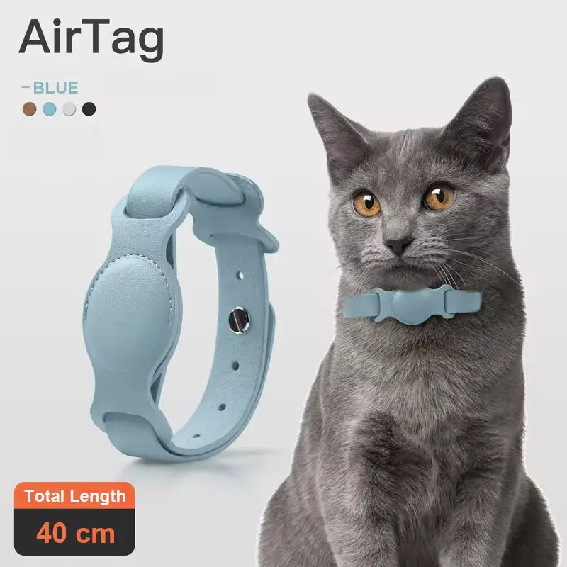Stylish Adjustable Leather Collar for Apple Airtag - Keep Your Pet Safe and Stylish!