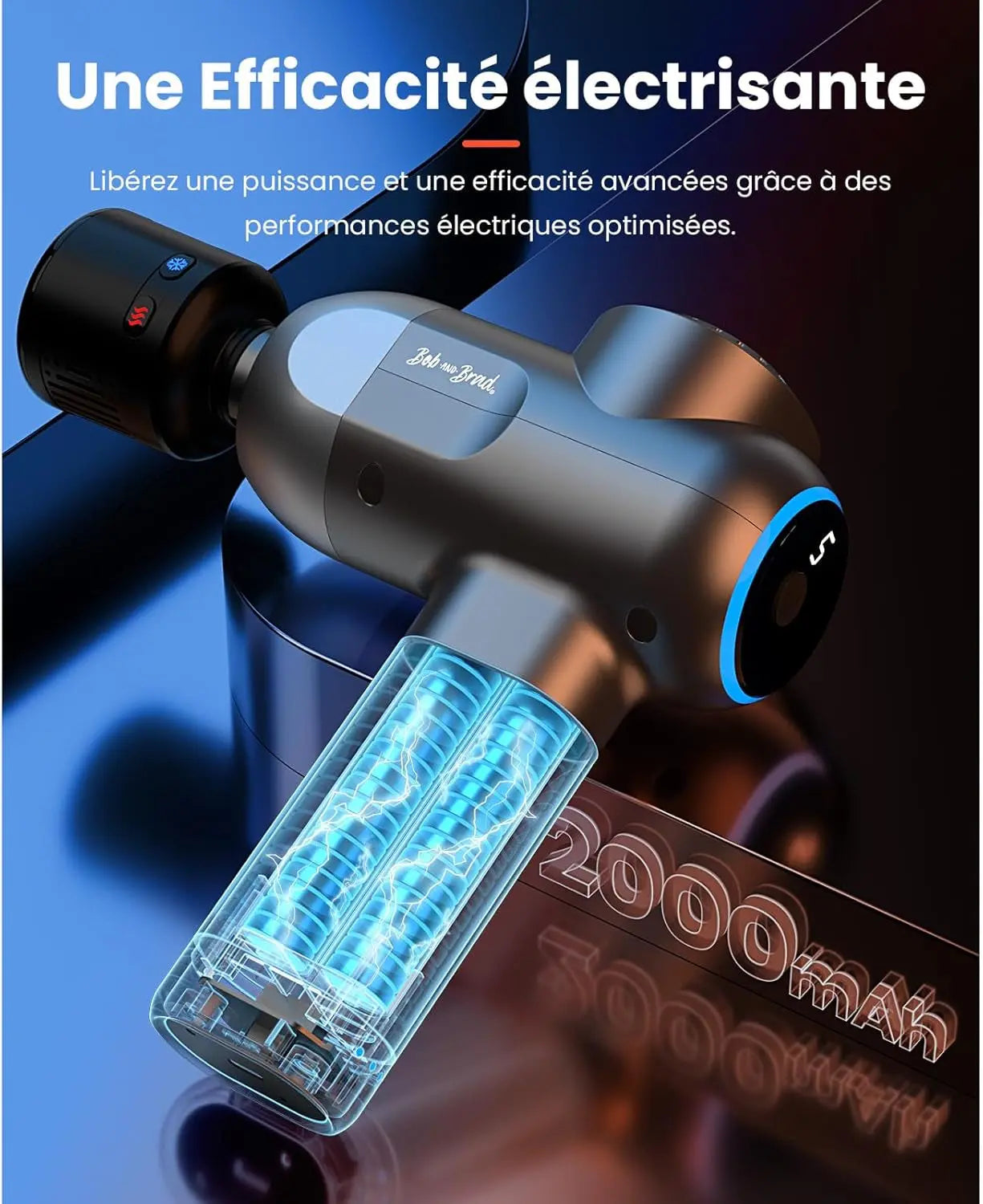 Pistolet de Massage C2 Pro avec Thérapie Par le Chaud et le Froid - Soulagement Musculaire Optimal pour le Gymnase, la Maison et la Récupération