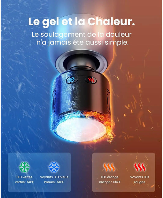 Pistolet de Massage C2 Pro avec Thérapie Par le Chaud et le Froid - Soulagement Musculaire Optimal pour le Gymnase, la Maison et la Récupération