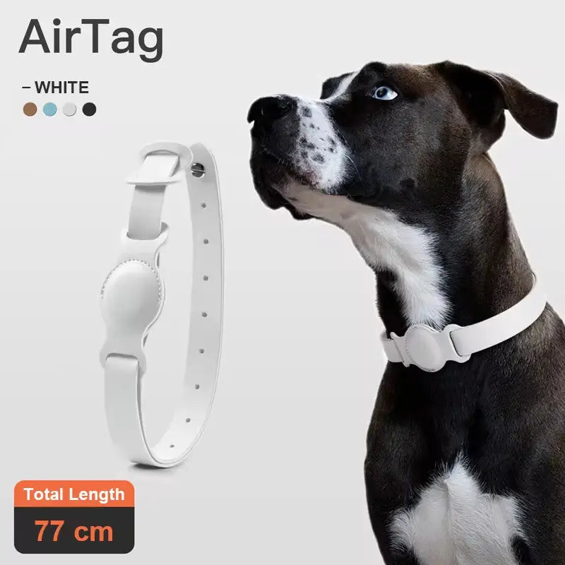 Stylish Adjustable Leather Collar for Apple Airtag - Keep Your Pet Safe and Stylish!