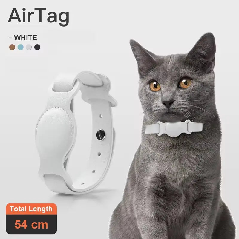 Stylish Adjustable Leather Collar for Apple Airtag - Keep Your Pet Safe and Stylish!