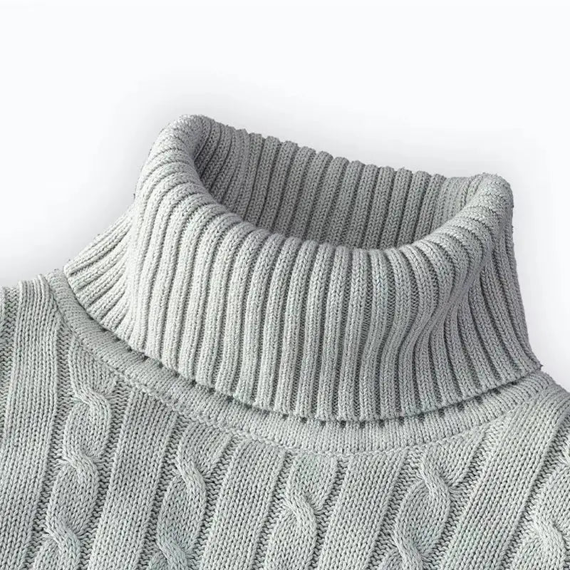 Elevate Your Style with the 2025 Men’s High Neck Turtleneck Sweater - Cozy Knitted Pullover for Winter Adventures
