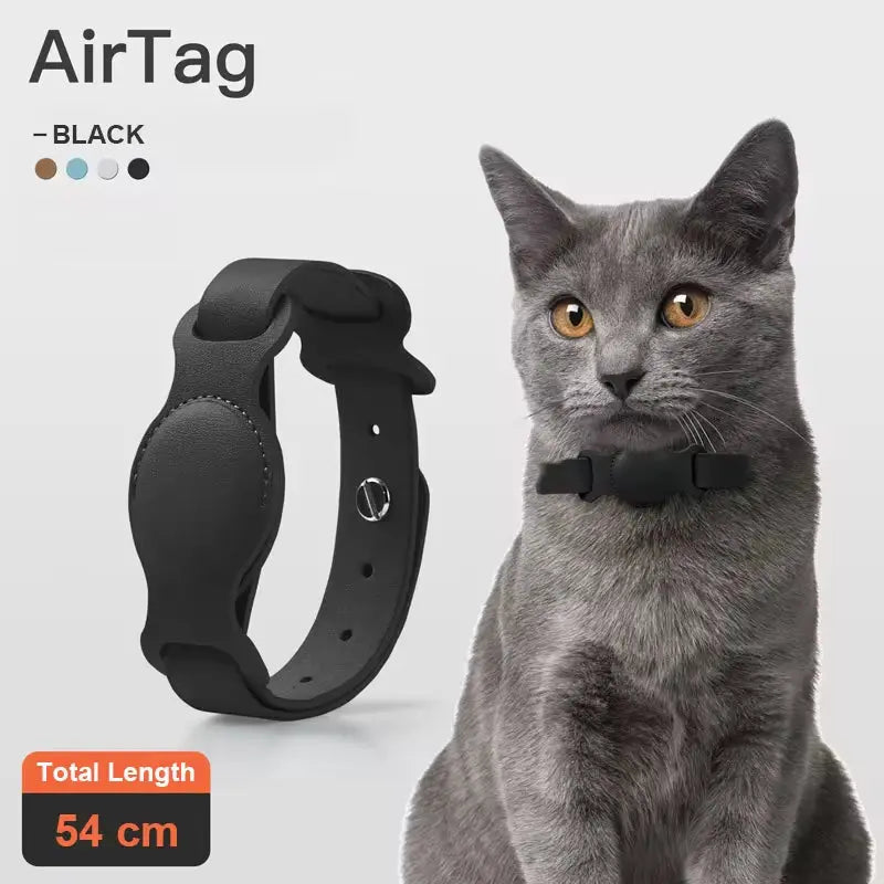 Stylish Adjustable Leather Collar for Apple Airtag - Keep Your Pet Safe and Stylish!