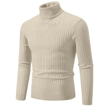 Elevate Your Style with the 2025 Men’s High Neck Turtleneck Sweater - Cozy Knitted Pullover for Winter Adventures