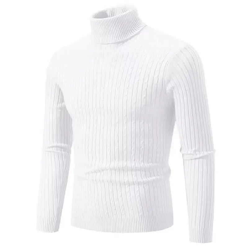 Elevate Your Style with the 2025 Men’s High Neck Turtleneck Sweater - Cozy Knitted Pullover for Winter Adventures