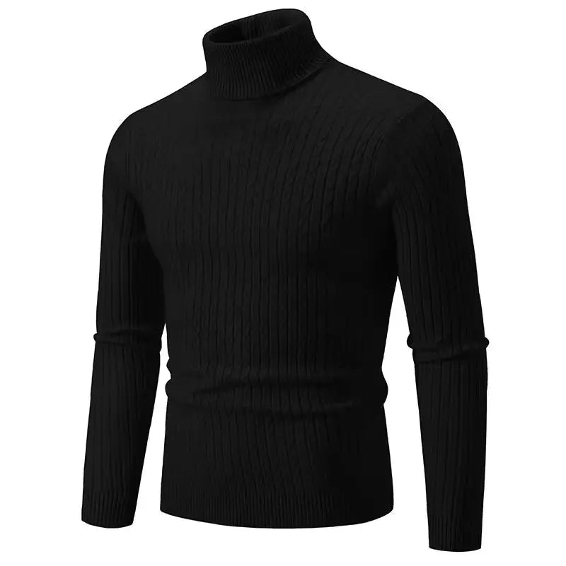 Elevate Your Style with the 2025 Men’s High Neck Turtleneck Sweater - Cozy Knitted Pullover for Winter Adventures