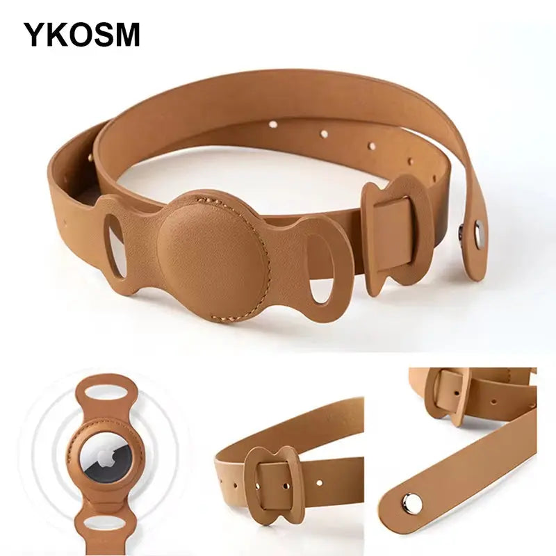 Stylish Adjustable Leather Collar for Apple Airtag - Keep Your Pet Safe and Stylish!