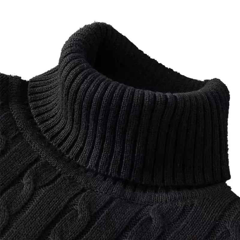 Elevate Your Style with the 2025 Men’s High Neck Turtleneck Sweater - Cozy Knitted Pullover for Winter Adventures