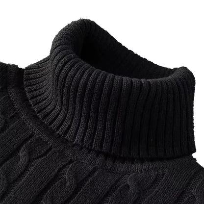Elevate Your Style with the 2025 Men’s High Neck Turtleneck Sweater - Cozy Knitted Pullover for Winter Adventures