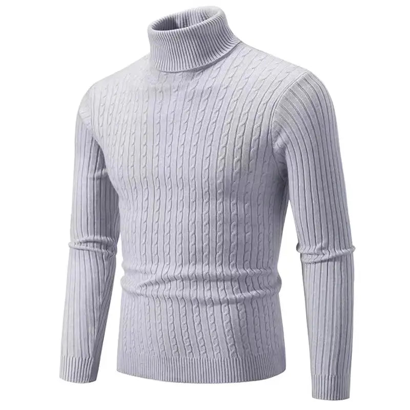 Elevate Your Style with the 2025 Men’s High Neck Turtleneck Sweater - Cozy Knitted Pullover for Winter Adventures