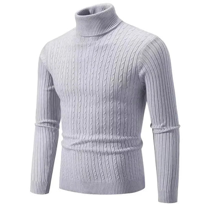 Elevate Your Style with the 2025 Men’s High Neck Turtleneck Sweater - Cozy Knitted Pullover for Winter Adventures