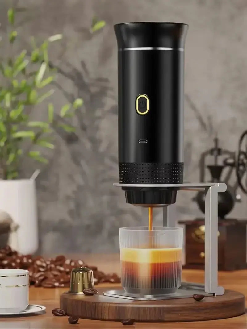 Experience Barista-Quality Coffee Anywhere: The Ultimate Wireless Portable Espresso Machine for Home, Car, and Camping – 3-in-1 Capsule and Ground Coffee Maker