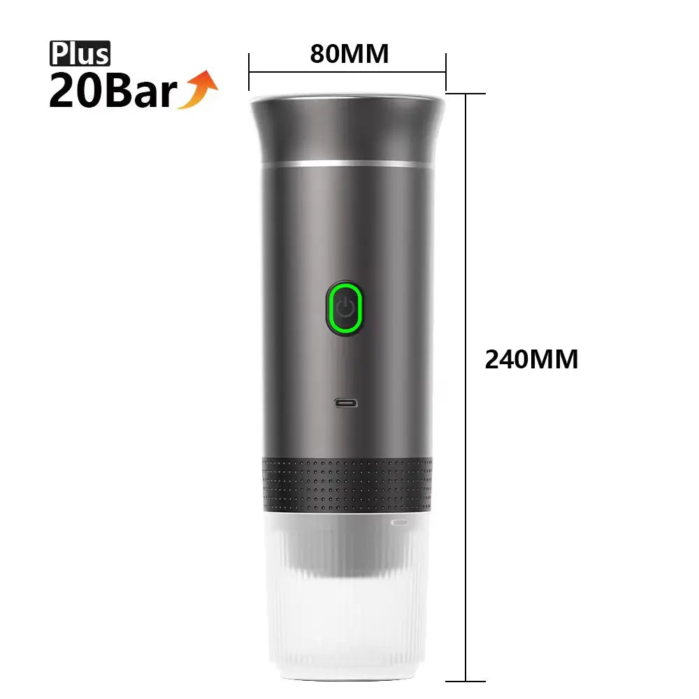 Experience Barista-Quality Coffee Anywhere: The Ultimate Wireless Portable Espresso Machine for Home, Car, and Camping – 3-in-1 Capsule and Ground Coffee Maker