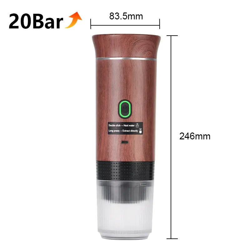 Experience Barista-Quality Coffee Anywhere: The Ultimate Wireless Portable Espresso Machine for Home, Car, and Camping – 3-in-1 Capsule and Ground Coffee Maker