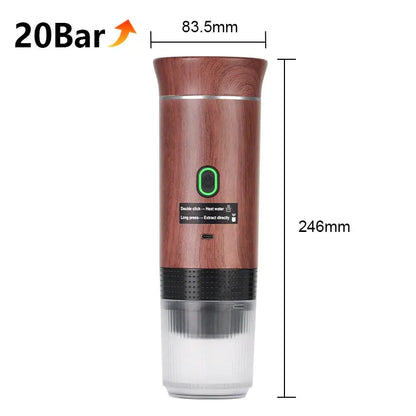 Experience Barista-Quality Coffee Anywhere: The Ultimate Wireless Portable Espresso Machine for Home, Car, and Camping – 3-in-1 Capsule and Ground Coffee Maker