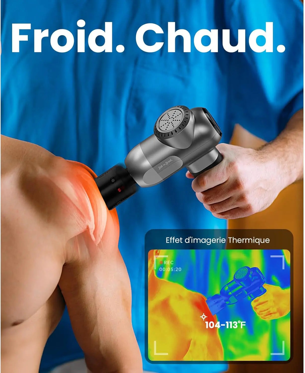 Pistolet de Massage C2 Pro avec Thérapie Par le Chaud et le Froid - Soulagement Musculaire Optimal pour le Gymnase, la Maison et la Récupération