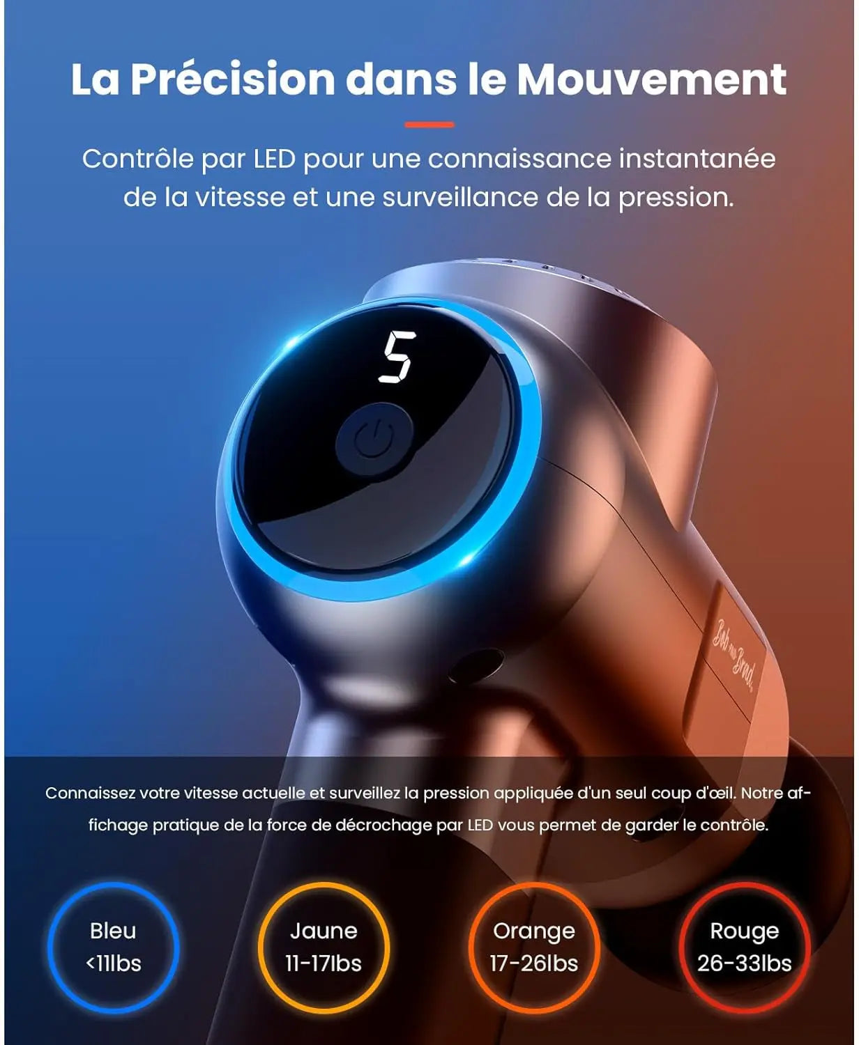 Pistolet de Massage C2 Pro avec Thérapie Par le Chaud et le Froid - Soulagement Musculaire Optimal pour le Gymnase, la Maison et la Récupération