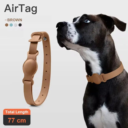 Stylish Adjustable Leather Collar for Apple Airtag - Keep Your Pet Safe and Stylish!