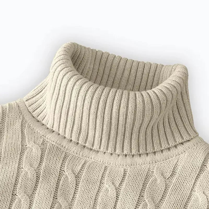 Elevate Your Style with the 2025 Men’s High Neck Turtleneck Sweater - Cozy Knitted Pullover for Winter Adventures