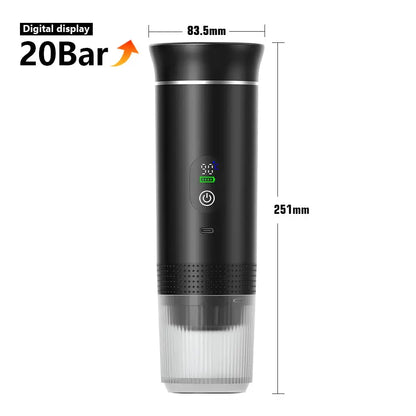 Experience Barista-Quality Coffee Anywhere: The Ultimate Wireless Portable Espresso Machine for Home, Car, and Camping – 3-in-1 Capsule and Ground Coffee Maker