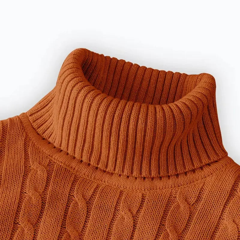 Elevate Your Style with the 2025 Men’s High Neck Turtleneck Sweater - Cozy Knitted Pullover for Winter Adventures