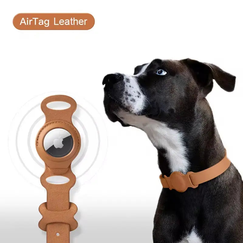 Stylish Adjustable Leather Collar for Apple Airtag - Keep Your Pet Safe and Stylish!